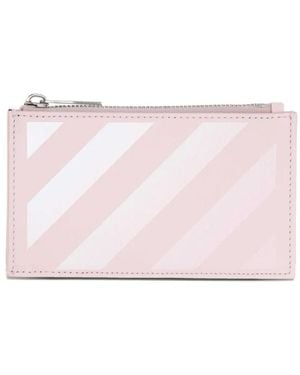 Off-White c/o Virgil Abloh Striped-Print Zip Wallet - Pink