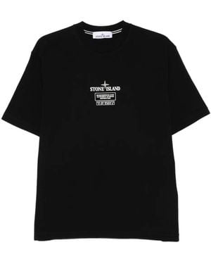Stone Island Logo-print cotton T-shirt - Schwarz