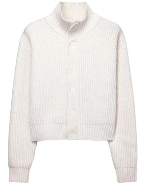 DUNST Gerippter Pullover Mit Knöpfen - Weiß