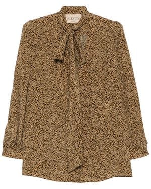 Valentino Garavani Blouse Imprimée À Col Lavallière - Neutre