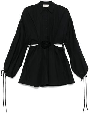 Blumarine Floral-appliqué mini dress - Negro