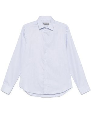 Canali Micro Check Shirt - White