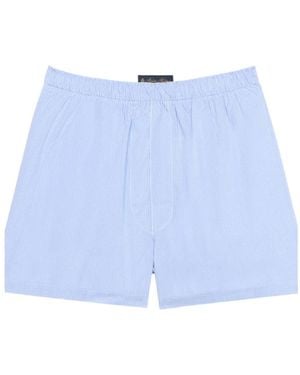 Brooks Brothers Gingham Check Cotton Boxer Shorts - Blue