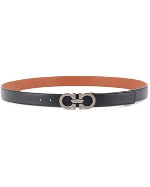 Ferragamo Reversible And Adjustable Gancini Belt - White