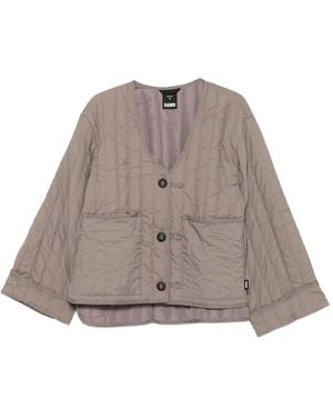 Rains Banja Quilted Button-Up Jacket - Brown