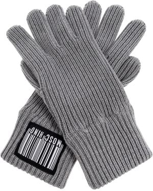 Moschino Guanti Con Applicazione - Grigio