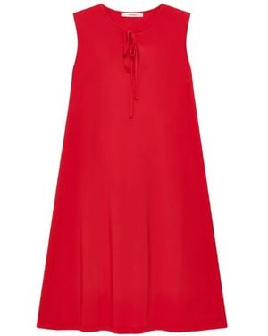 Maliparmi Keyhole Tie-Fastening Dress - Red