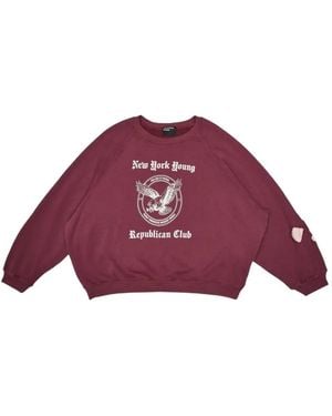 Enfants Riches Deprimes Logo-Print Distressed Jumper - Purple
