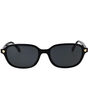 Versace Medusa Rectangle-Frame Sunglasses - Black