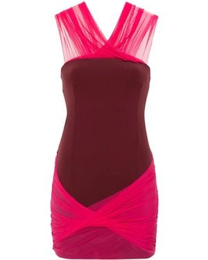 Patrizia Pepe Colourblock Mini Dress - Red