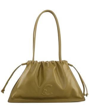 Coccinelle Medium Embossed-Logo Drawstring Tote Bag - Green