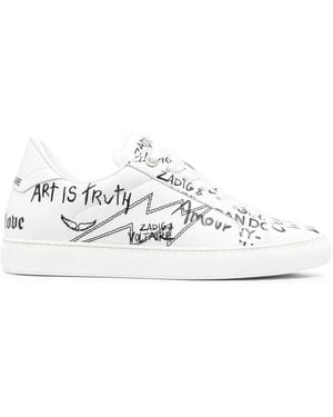 Zadig & Voltaire La Flash グラフィティ スニーカー - ホワイト