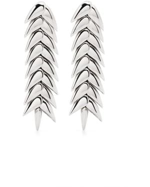 Bevza Spikelet Earrings - White