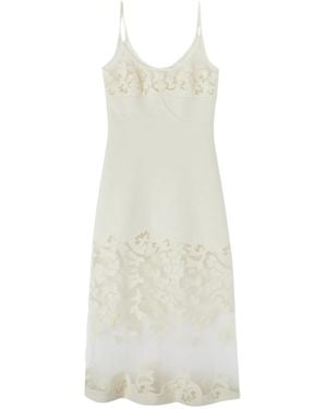 Ermanno Scervino Floral-Lace Midi Dress - White
