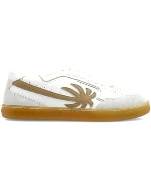 Palm Angels Palm Tree Leather Trainers - Metallic