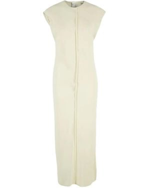 Ami Paris Raw-Edge Midi Dress - White