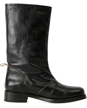 Our Legacy Haul Camion Leather Ankle Boots - Black