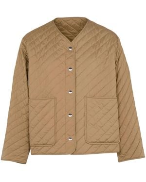 Yves Salomon Patch-Pocket Padded Jacket - Natural