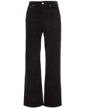 DUNST Corduroy-Effect Straight-Leg Pants - Black