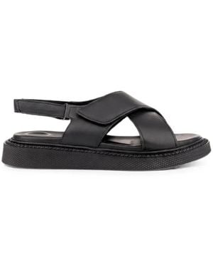 SERGIO MORETTI FIRENZE Crossover-Strap Touch-Strap Sandals - White
