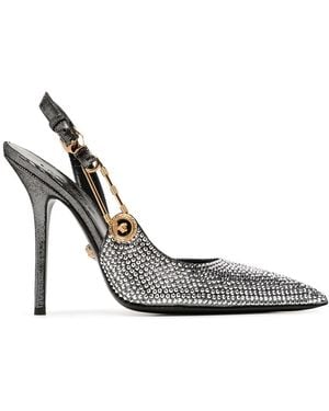 Versace Pumps Mit Sicherheitsnadel 120Mm - Mettallic