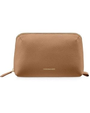 Maison De Sabre Pebbled Leather Pouch - Brown