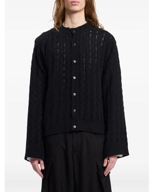 Ann Demeulemeester Cardigan Mit Zopfmuster - Schwarz