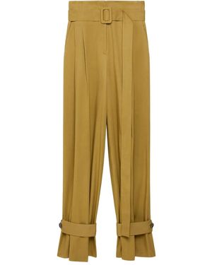 Another Tomorrow Plissierte Hose - Gelb