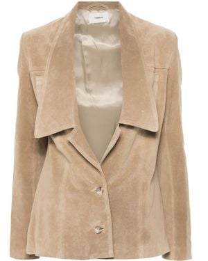 Coperni Suede Single-Breasted Jacket - Natural