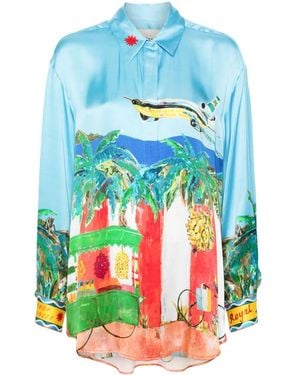 ALÉMAIS X Adam Lester All Aboard Shirt - Blue