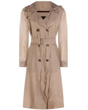 Moorer Manteau Croisé À Taille Ceinturée - Natural