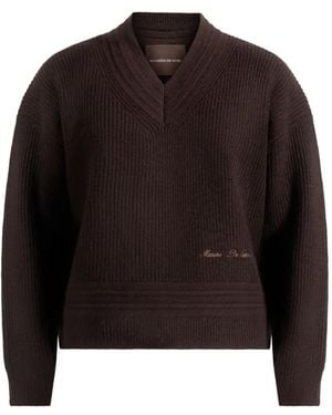 Manière De Voir Remi Pullover Mit V-Ausschnitt - Schwarz