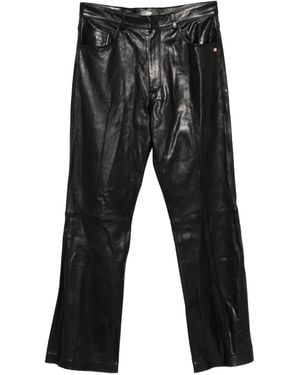 Amiri Leather Bootcut Pants - Black