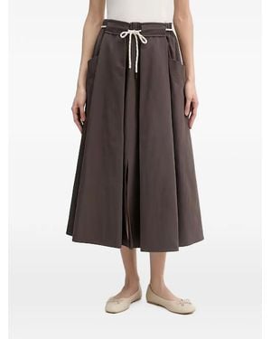 Benetton Jupe Mi-Longue À Lien De Resserrage - Brown