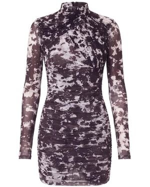 Nicholas Ruched Mini Dress - Purple
