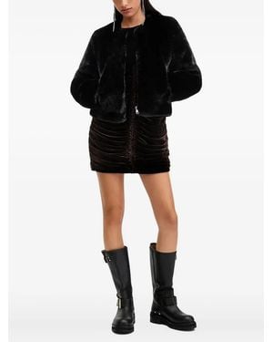 AllSaints Faux-Fur Zip-Front Jacket - Black