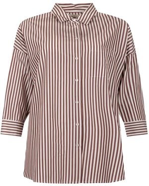 Weekend by Maxmara Striped Cotton Shirt - Brown