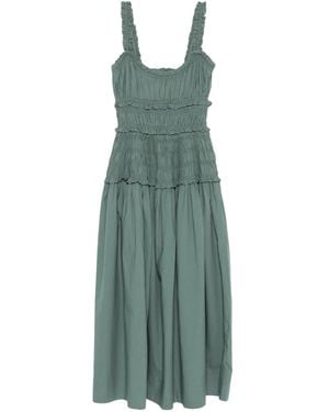 Doen Vestido Midi Con Cuello Redondo - Verde