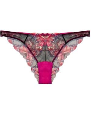 Fleur du Mal Butterfly Scalloped Briefs - Pink