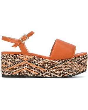 Madison Maison Woven Leather 50Mm Wedges - Brown