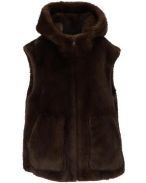 Bully Faux-Fur Hooded Gilet - Black