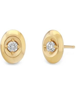 Lizzie Mandler Pendientes De Aplique Con Diamantes - Metálico