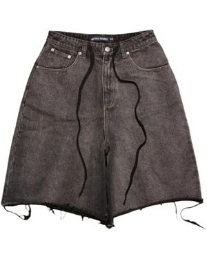 Bottega Desires Short En Jean 182 À Bords Francs - Brown
