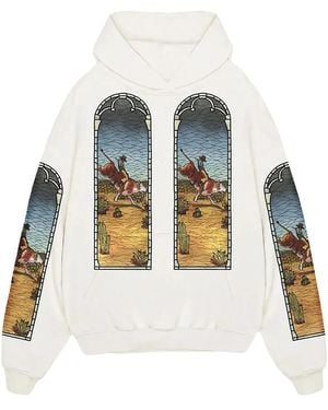 Who Decides War X Est Gee Stained Glass Hoodie - White
