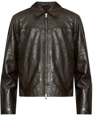 AllSaints Tune Lamb-Leather Jacket - Black