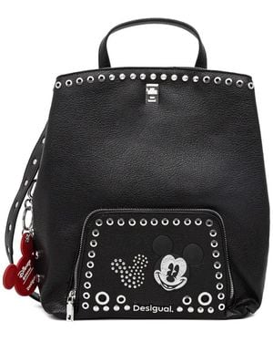 Desigual Mickey-mouse スタッズ バックパック - ブラック