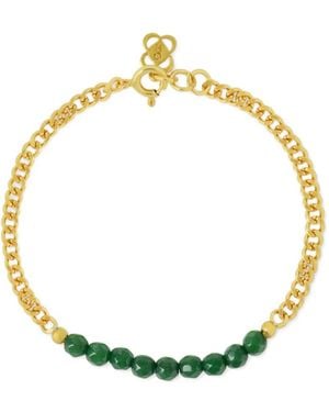 Ottoman Hands Pulsera Margot Con Detalles De Jade - Metálico