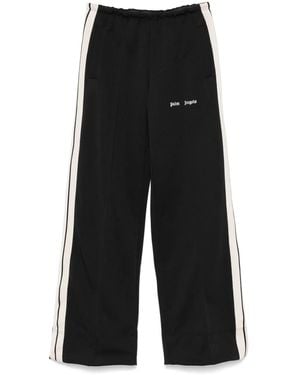 Palm Angels Wide-Leg Trousers With Contrasting Stripe Detail - Black