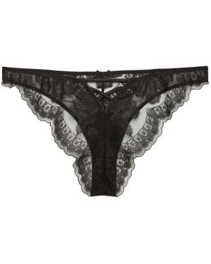 Fleur du Mal Mila Lace-Trim Briefs - Black