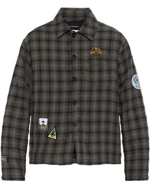 Song For The Mute Quilted Checked Shirt Jacket - Black
